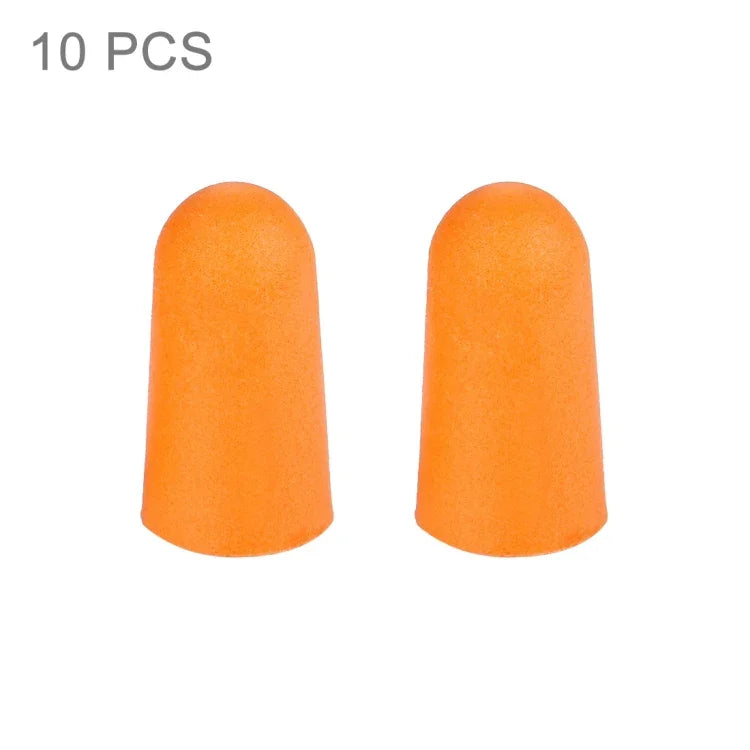 ที่อุดหูโฟมเมมโมรีโฟมสีส้มไม่เป็นพิษ 10 คู่ สำหรับนอนหลับ