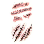 10 ชิ้น S-165 สติ๊กเกอร์รอยสักชั่วคราวรอยขีดข่วนแผลบาดเจ็บสมจริงสำหรับฮาโลวีน S-165/10 ชิ้น