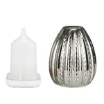 เครื่องทำความชื้นอโรมา 3D รูปแจกันสร้างสรรค์ 100ml พร้อมสเปรย์แอลกอฮอล์อัตโนมัติและไฟ LED สีสันสดใส, เครื่องทำความชื้นแก้ว 3D
