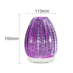 เครื่องทำความชื้นอโรมา 3D รูปแจกันสร้างสรรค์ 100ml พร้อมสเปรย์แอลกอฮอล์อัตโนมัติและไฟ LED สีสันสดใส, เครื่องทำความชื้นแก้ว 3D