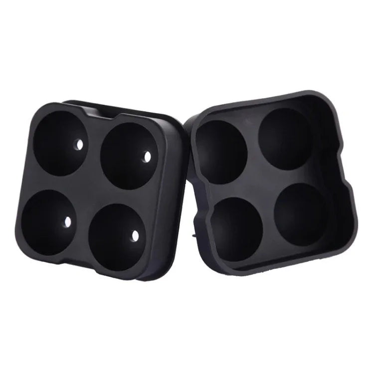 Ball Shape 4-Grid Silicone Ice Cube Mold, Ball Shape