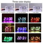 นาฬิกาปลุกดิจิทัล LED 3D สมัยใหม่ควบคุมด้วยเสียง สีสันสดใส ปรับความสว่างได้ แขวนผนังเรืองแสง พร้อมรีโมท รุ่น 9001 สีดำ สีขาว