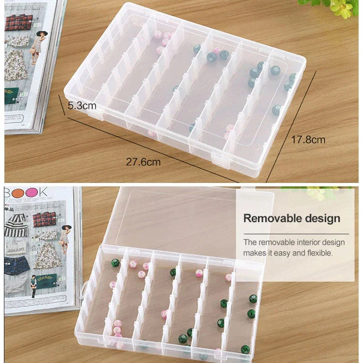 กล่องเก็บของพลาสติกแบบมีช่องถอดได้ สำหรับเครื่องประดับ ตะขอเกี่ยวเบ็ดตกปลา อุปกรณ์ขนาดเล็ก ขนาดใหญ่ 36 ช่อง