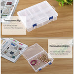 กล่องเก็บเครื่องประดับพลาสติกสองชั้น 8 ช่อง พร้อมตัวแบ่งปรับได้, 8 ช่อง (สีชมพู), 8 ช่อง (สีน้ำเงิน), 8 ช่อง (สีม่วง), 8 ช่อง (สีขาว)