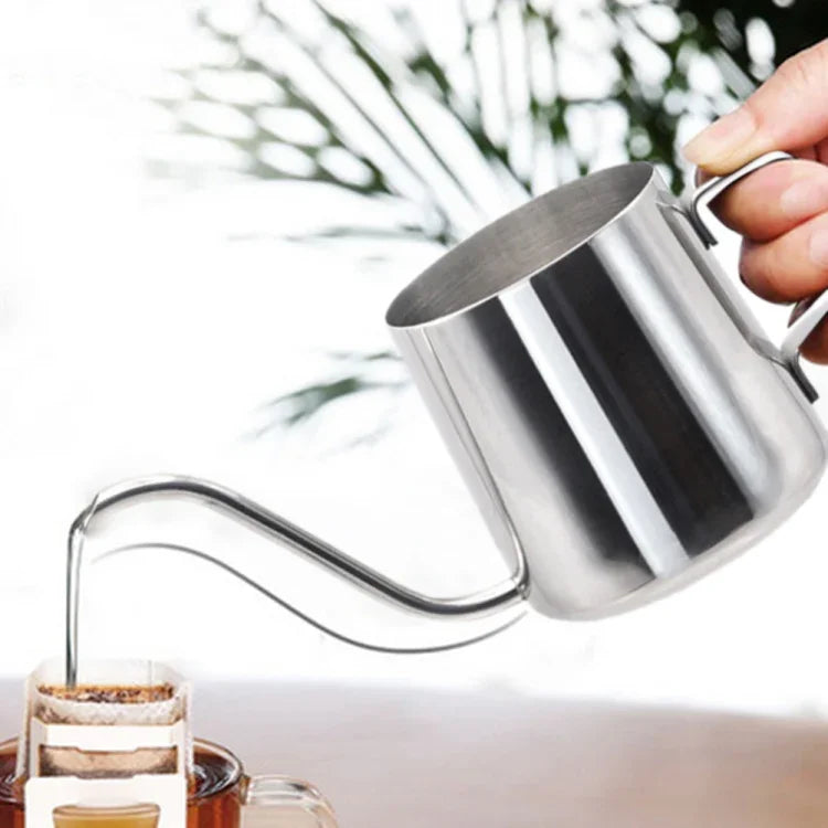 กาใส่กาแฟดริปมือสแตนเลส 304 ปากแคบยาวพร้อมหูแขวน ขนาด 250 มล.