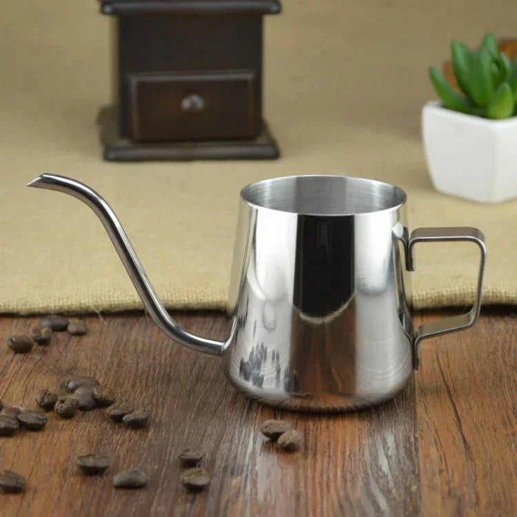กาใส่กาแฟดริปมือสแตนเลส 304 ปากแคบยาวพร้อมหูแขวน ขนาด 250 มล.