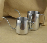 กาใส่กาแฟดริปมือสแตนเลส 304 ปากแคบยาวพร้อมหูแขวน ขนาด 250 มล.