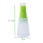 แปรงซิลิโคนทาน้ำมันสำหรับครัวและย่าง พร้อมขวดน้ำมัน สีสุ่มจัดส่ง ขนาด 11.5x5 ซม.