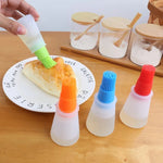 แปรงซิลิโคนทาน้ำมันสำหรับครัวและย่าง พร้อมขวดน้ำมัน สีสุ่มจัดส่ง ขนาด 11.5x5 ซม.