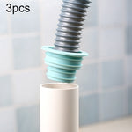 ปลั๊กปิดท่อระบายน้ำซิลิโคนกันกลิ่นต่อท่อระบายน้ำ 3 ชิ้น สีสุ่ม