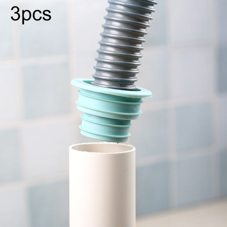 ปลั๊กปิดท่อระบายน้ำซิลิโคนกันกลิ่นต่อท่อระบายน้ำ 3 ชิ้น สีสุ่ม