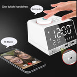 ลำโพงนาฬิกาปลุกบลูทูธ K11 นาฬิกาดิจิทัลแสดงเพลงพร้อมวิทยุและพอร์ต USB คู่ รองรับ U Disk / TF Card / FM / AUX ปลั๊ก EU สีดำ, สีขาว