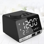 นาฬิกาปลุกลำโพงบลูทูธ K11 นาฬิกาดิจิตอลดนตรี พร้อมวิทยุและจอแสดงผล USB คู่ รองรับ U Disk / TF Card / FM / AUX ปลั๊กสหรัฐ สีดำ สีขาว