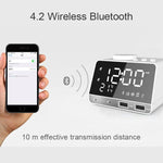 นาฬิกาปลุกลำโพงบลูทูธ K11 นาฬิกาดิจิตอลดนตรี พร้อมวิทยุและจอแสดงผล USB คู่ รองรับ U Disk / TF Card / FM / AUX ปลั๊กสหรัฐ สีดำ สีขาว