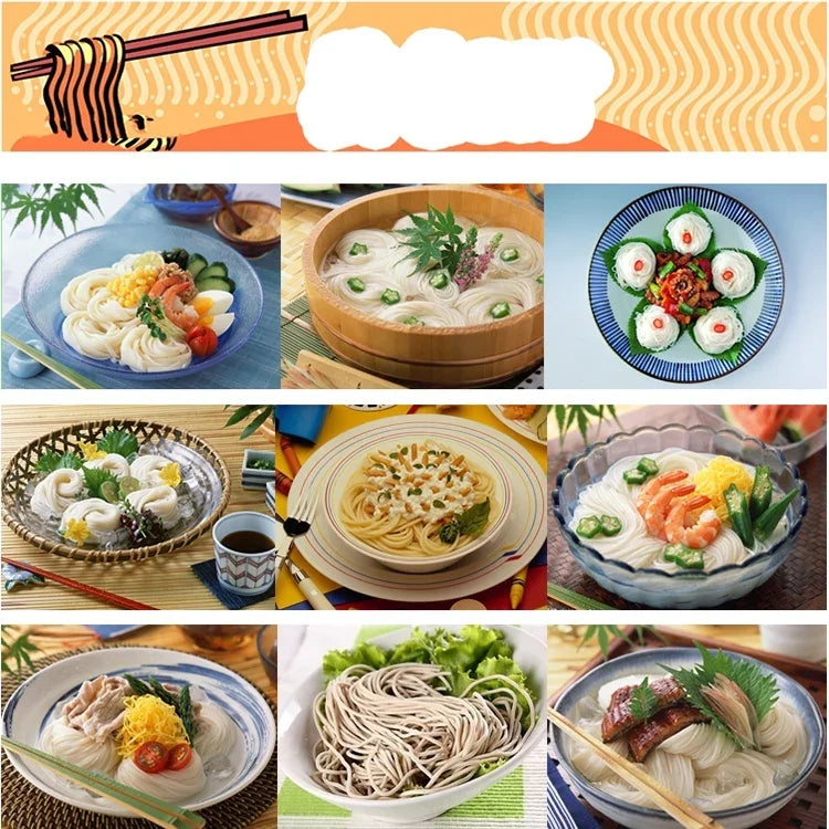 เครื่องทำเส้นพาสต้าแบบกดด้วยมือสแตนเลสสำหรับใช้ในครัวเรือน พร้อม 5 แบบแม่พิมพ์ เครื่องทำเส้นกด