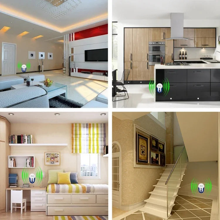 เครื่องไล่ยุง หนู แมลงสาบ และแมลงศัตรูพืชด้วยคลื่นอัลตราโซนิก 4W ใช้ไฟ AC 90-250V พร้อมปลั๊ก EU 109 และ UK 109