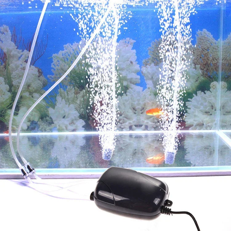 RS-290 ปั๊มลมตู้ปลาแบบหัวเดียว 3W 220V ปรับแรงดันลมได้ เงียบ ปั๊มลมออกซิเจนตู้ปลา 3W