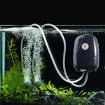 RS-390 ปั๊มลมตู้ปลาแบบหัวคู่ 5W 220V ปรับแรงดันลมได้ เงียบ ปั๊มลมออกซิเจนตู้ปลา 5W