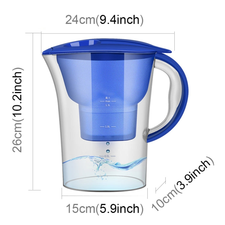 ขวดน้ำเย็นกรองคาร์บอนแบบพกพาขนาด 1.3 ลิตร (สีน้ำเงิน)