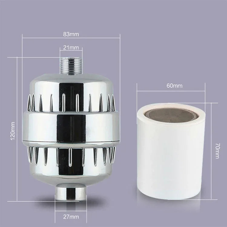 เครื่องกรองน้ำฝักบัวกรองคลอรีนสำหรับน้ำอาบ ขนาดข้อต่อ: 2.1cm / 2.7cm, ตัวกรองก๊อกน้ำ 2.1cm / 2.7cm
