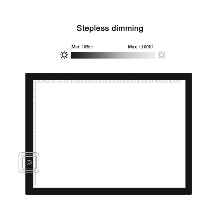 บอร์ดคัดลอกอะคริลิกขนาด A3 8W 5V LED Ultra-thin ปรับความสว่างแบบไม่มีขั้นบันได สำหรับสเก็ตช์อนิเมะ พร้อมสาย USB, พร้อมสาย USB
