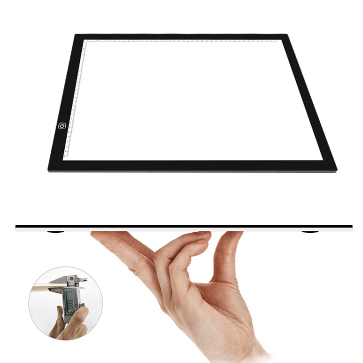 บอร์ดคัดลอกอะคริลิกขนาด A3 8W 5V LED Ultra-thin ปรับความสว่างแบบไม่มีขั้นบันได สำหรับสเก็ตช์อนิเมะ พร้อมสาย USB, พร้อมสาย USB