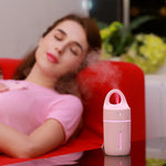 เครื่องเพิ่มความชื้นแบบพกพา USB ขนาดเล็ก 175 มล. กำลังไฟ 1.5W - 2W พร้อมไฟ LED สีสันสวยงาม