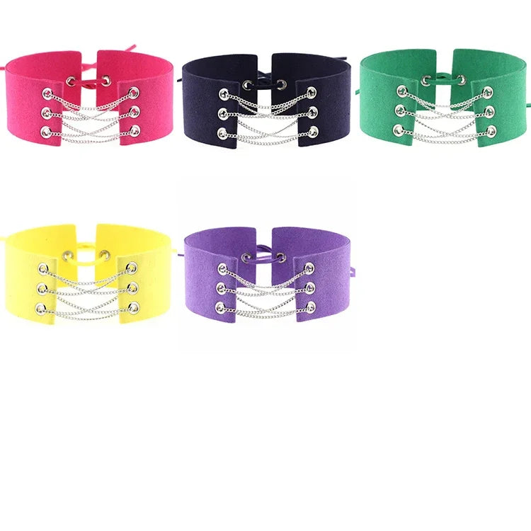 สร้อยคอปกผ้ากำมะหยี่ผู้หญิงสไตล์ยุโรปและอเมริกา 2 ชิ้น สีสุ่ม จัดส่ง SFQ