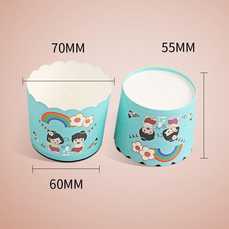 ถ้วยเค้กมัฟฟินแบบกลม 24 ชิ้น/แพ็ค พร้อมเคลือบลามิเนต สำหรับช็อกโกแลต ขนาด: 7 x 6 x 5.5 ซม., สีสุ่มจัดส่ง, 6.8 x 5 x 3.9 ซม.