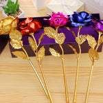 ดอกไม้ประดิษฐ์ตกแต่งเคลือบทองฟอยล์ 24K สีสุ่มจัดส่ง เคลือบทองฟอยล์ 24K