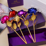 ดอกไม้ประดิษฐ์ตกแต่งเคลือบทองฟอยล์ 24K สีสุ่มจัดส่ง เคลือบทองฟอยล์ 24K