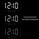 นาฬิกาปลุก LED สะท้อนกระจกสร้างสรรค์มัลติฟังก์ชันพร้อมฟังก์ชันเลื่อนปลุกและพอร์ตชาร์จ USB 2 ช่อง
