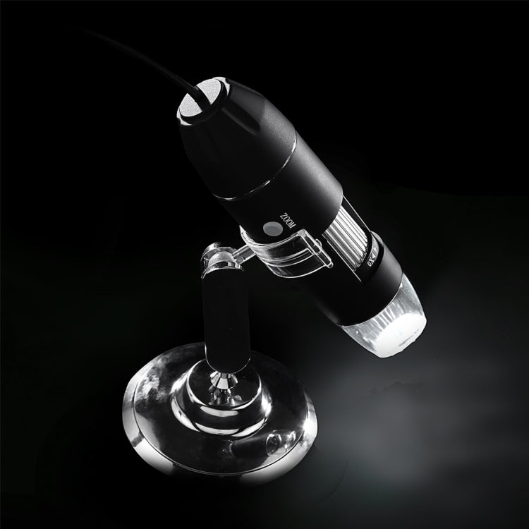 กล้องขยาย USB ความละเอียดสูง 0.3MP เซ็นเซอร์ภาพ 2560x1920P กล้องจุลทรรศน์ดิจิทัล USB พร้อมไฟ LED 8 ดวงและขาตั้งมืออาชีพ