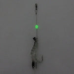 Luminous Shrimp Shape Fishing Lures Artificial Fishing Bait with Hook, Length: 7cm, White Black