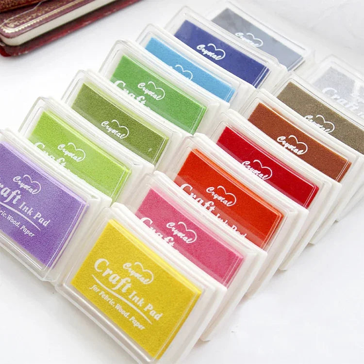 หมึกปั๊ม DIY สำหรับงานฝีมือเด็กแบบน้ำมัน 15 สี แผ่นหมึก 4