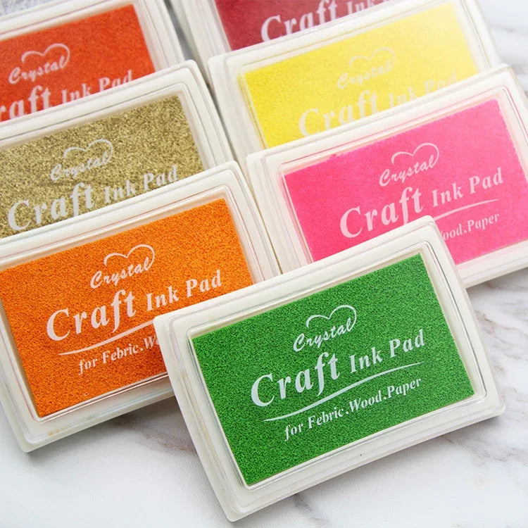 หมึกปั๊ม DIY สำหรับงานฝีมือเด็กแบบน้ำมัน 15 สี แผ่นหมึก 4