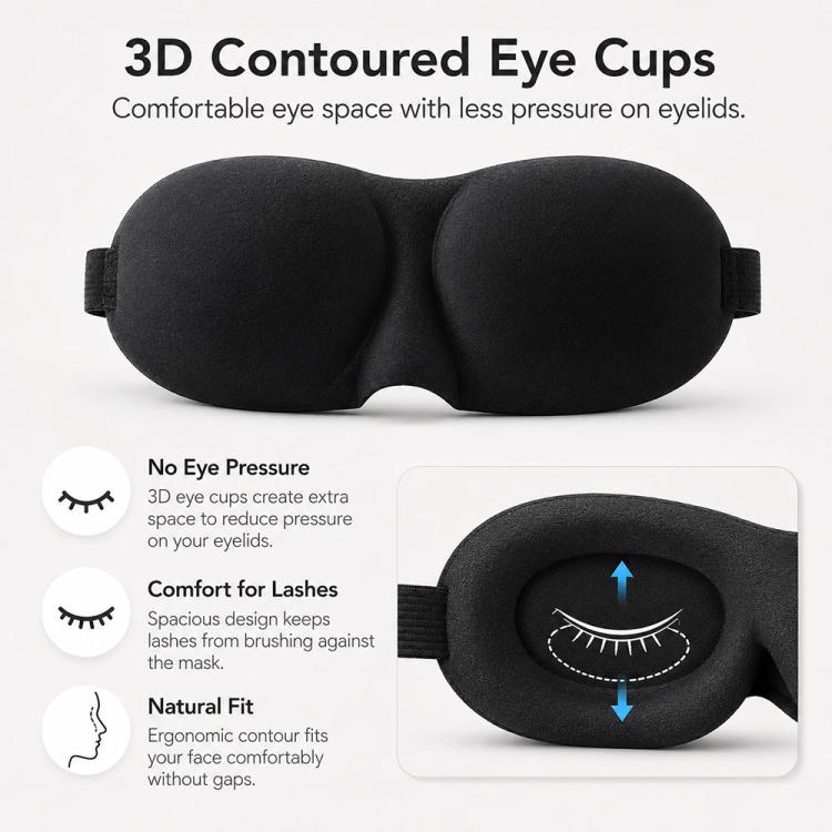 หน้ากากปิดตานอนช่วยบรรเทาแสง 3D แบบพกพา สำหรับผู้หญิง, หน้ากากตาน่ารัก