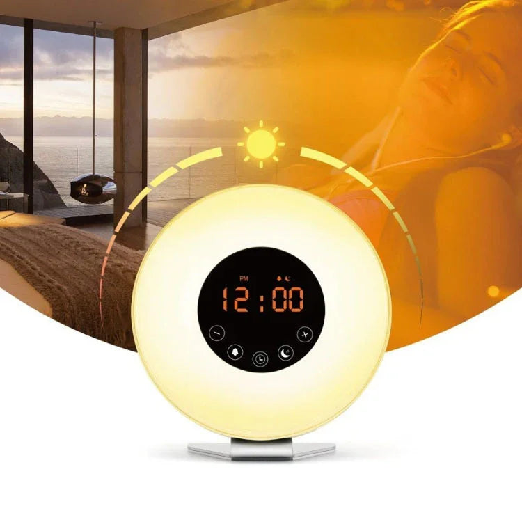 นาฬิกาปลุกไฟ LED ระบบสัมผัสอัจฉริยะ พร้อมวิทยุ FM และ USB