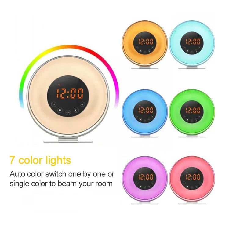 นาฬิกาปลุกไฟ LED ระบบสัมผัสอัจฉริยะ พร้อมวิทยุ FM และ USB