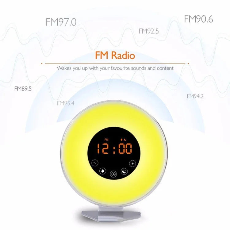 นาฬิกาปลุกไฟ LED ระบบสัมผัสอัจฉริยะ พร้อมวิทยุ FM และ USB