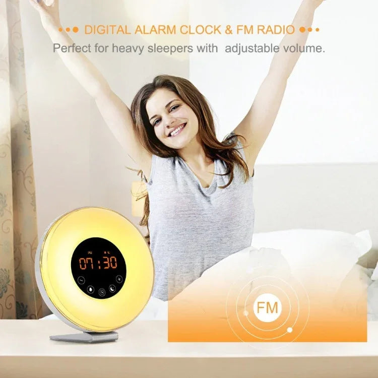 นาฬิกาปลุกไฟ LED ระบบสัมผัสอัจฉริยะ พร้อมวิทยุ FM และ USB