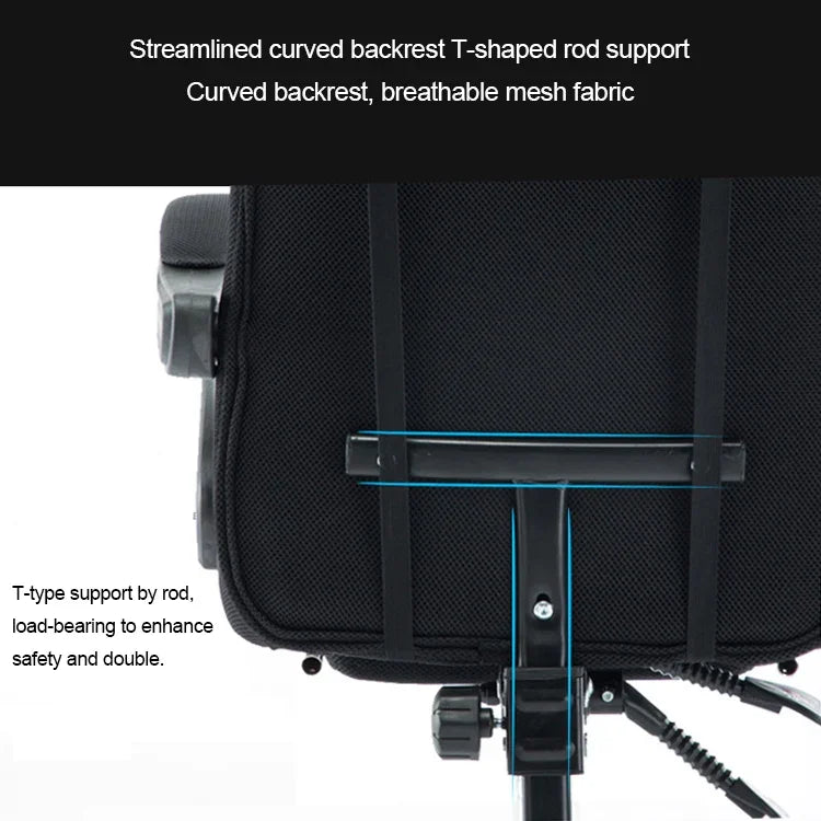 เก้าอี้คอมพิวเตอร์ RC-10-1 เก้าอี้สำนักงานที่บ้านสำหรับอีสปอร์ต ผ้าตาข่าย ปรับยกและหมุนได้ พร้อมที่วางเท้าและขาอะลูมิเนียม