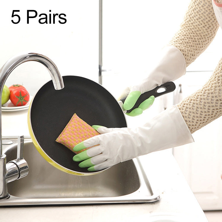 ถุงมือทำความสะอาดบ้าน PVC ลาเท็กซ์กันน้ำหนา 5 คู่ ลดราคา สำหรับงานบ้าน