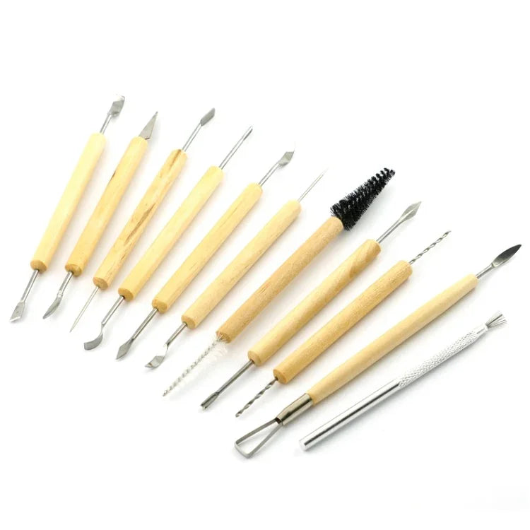 ชุดมีดตัดดินเหนียว DIY ไม้ 11-in-1 สำหรับปั้นดินเหนียว งานปั้น