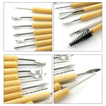 ชุดมีดตัดดินเหนียว DIY ไม้ 11-in-1 สำหรับปั้นดินเหนียว งานปั้น