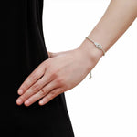 ของขวัญวันวาเลนไทน์ สร้อยข้อมือโซ่มือคริสตัลฝังลายมือฮัมซา ความยาวโซ่: 25cm