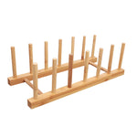 ที่วางจานไม้เนื้อแข็งแบบมีรางน้ำ ขนาด: 25.5x12x10 ซม. 5 ช่อง