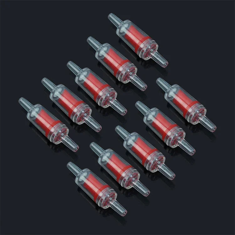 วาล์วตรวจสอบแบบอินไลน์ 10 ชิ้น สำหรับปั๊มลมตู้ปลา ขนาดข้อต่อ: 4mm, 4mm