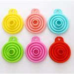 กรวยซิลิโคนพับได้แบบกล้องโทรทรรศน์ สีสุ่มจัดส่ง