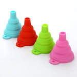 กรวยซิลิโคนพับได้แบบกล้องโทรทรรศน์ สีสุ่มจัดส่ง